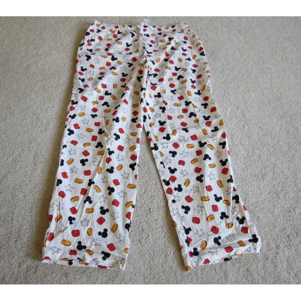 Disney Parks Mickey Mouse Print Pajama Pants Women Size Large Multicolor